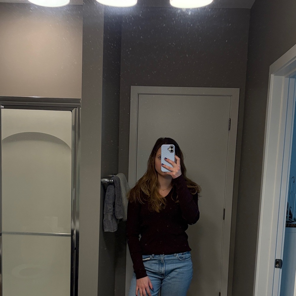 a new day Chocolate Brown Ribbed Sweater